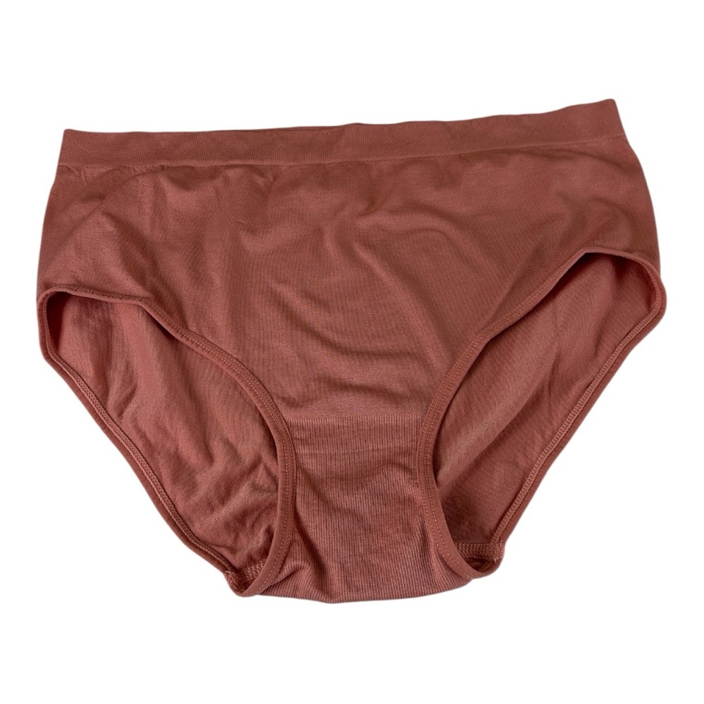 NWOT Attributes Underwear Women's High-Waist seamless Briefs rust Red L
